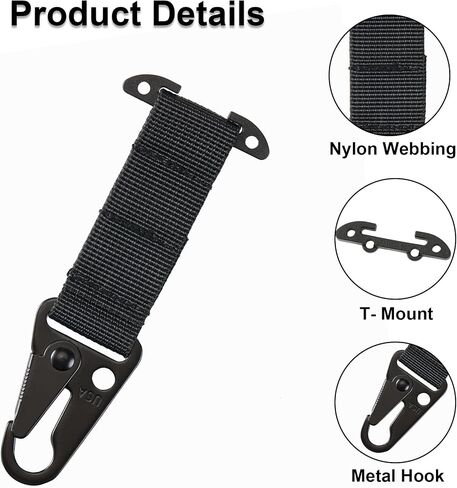 Tactical Gear Clip T-Mount Molle Clip Molle Bag Clip Tactical Clash Hook Hanging Carabiner, MOLLE Webbing Belt Clip with HK Hook for Tactical Backpack Vest Belt Multicam, RAZMC01 in Saudi Arabia