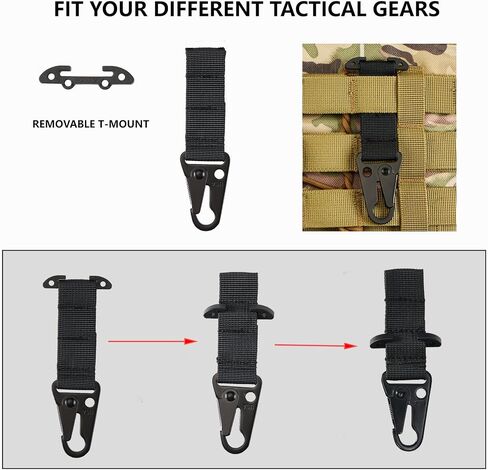 Tactical Gear Clip T-Mount Molle Clip Molle Bag Clip Tactical Clash Hook Hanging Carabiner, MOLLE Webbing Belt Clip with HK Hook for Tactical Backpack Vest Belt Multicam, RAZMC01 in Saudi Arabia