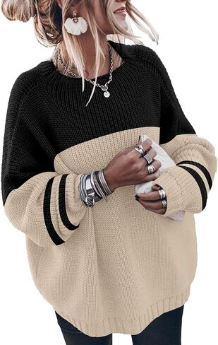 Womens Oversized Sweaters Loose Solid Casual Long Sleeve Mock Neck Knitted Jumper Tops in Kuwait