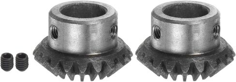 HARFINGTON 2 قطعة ترس مشطوف 1 متر 20 سن 10 مم ثقب العمود 1:1 ترس مشطوف مدبب 45 # فولاذ 1.5 وحدة ترس توجيه 90 درجة، للدوران الميكانيكي للأجهزة in Kuwait