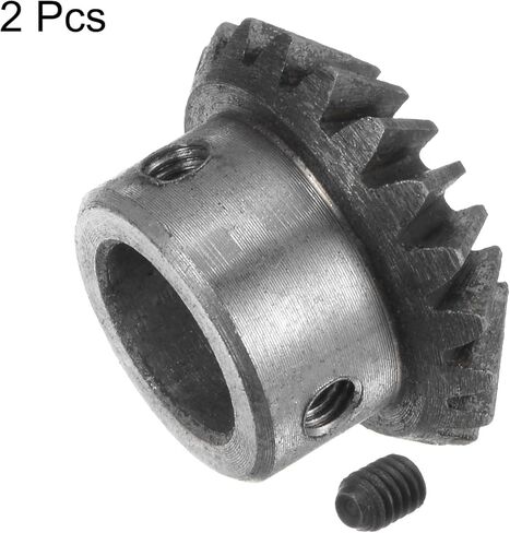 HARFINGTON 2 قطعة ترس مشطوف 1 متر 20 سن 10 مم ثقب العمود 1:1 ترس مشطوف مدبب 45 # فولاذ 1.5 وحدة ترس توجيه 90 درجة، للدوران الميكانيكي للأجهزة in Kuwait