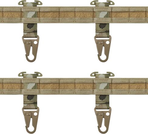 2 Pack Tactical Gear Clip T-Mount Molle Clip Molle Bag Clip Tactical Clash Hook Hanging Carabiner, MOLLE Webbing Belt Clip with HK Hook for Tactical Backpack Vest Belt Multicam, RAZMC01-2PCS in Saudi Arabia