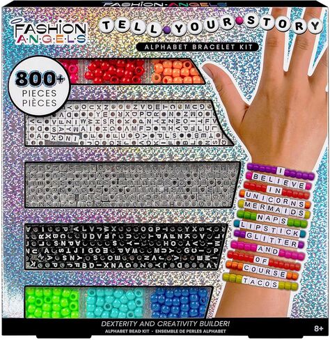 حافظة خرز حروف أبجدية نيون من Fashion Angels (12678)، أكثر من 800 حلية وخرز ملون، خالية من الشاشة/فنون وحرف/صناعة المجوهرات، هدية رائعة أو مكافأة، يوصى بها للأعمار من 8 سنوات فما فوق in Saudi Arabia