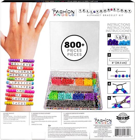 حافظة خرز حروف أبجدية نيون من Fashion Angels (12678)، أكثر من 800 حلية وخرز ملون، خالية من الشاشة/فنون وحرف/صناعة المجوهرات، هدية رائعة أو مكافأة، يوصى بها للأعمار من 8 سنوات فما فوق in Saudi Arabia