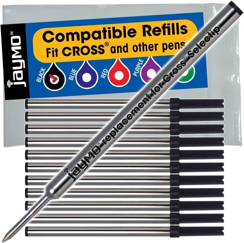 Replacement for Cross Selectip 8523 - Gel Rolling Ball Pen Refill - 6 Black in Kuwait