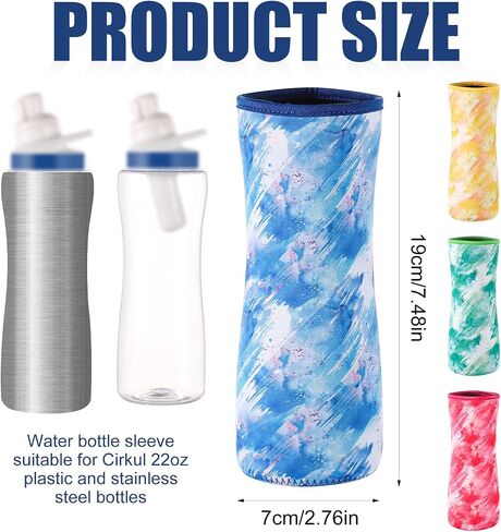 4pcs Sleeve for Cirkul Water Bottle 32oz, Neoprene Water Bottle Sleeve for Cirkul Plastic Water Bottle Protective Cover Insulated Water Bottle Cover for Retaining Temperature(4 Colors) in Saudi Arabia