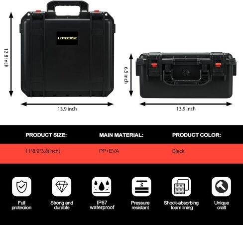 Gun Case 5 Pistol Case & 16 Magazine, Heavy Duty Handgun Hard shell - Shock Proof & Waterproof Pistol Cases with Included Silica Gel Canister - (Only Case) in Saudi Arabia