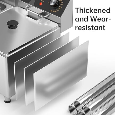 Commercial Deep Fryer with Baskets 20.7Qt Dual Tank Upgraded Electric Countertop Fryer Heavy Duty 1mm Thickened Stainless Steel Deep Fryers, 120V, 3600W, UL Certified in Kuwait