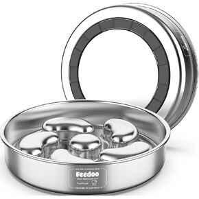 Slow Feeder Dog Bowl, Double-Layer Food-Grade Stainless Steel, Heavy Duty with Non-Slip Rubber Base, 2Cups Capacity for Small and Medium Dogs to Slow Down Eating