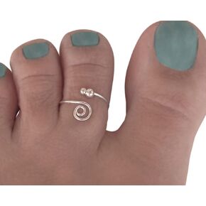 925 Sterling Silver Linked Chain Band Toe Ring/Knuckle Ring - Small Adjustable Band Open Ring | Handmade by MiYa Jewelry creations