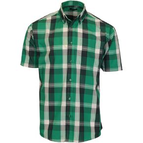 Gioberti Men's Short Sleeve Plaid Western Shirt W/Pearl Snap-on Buttons