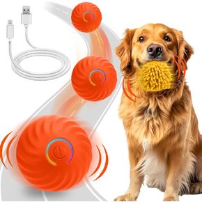 Interactive Dog Ball, Self Rolling Dog Ball with Cover Anti-Chewer for Small/Medium/Large Puppy Pet Dog Toys, Active Rolling Ball for Dogs Enrichment, Motion Activated Dog Ball That Move on its Own