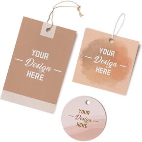Custom Hang Tags with String for Gift Clothing Product Price,Personalized Lable Tag with Your Image Logo & Text, Gift Thank You Tag for Christmas Wedding Birthday Party