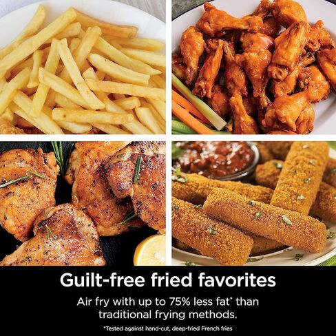 نينجا DZ302 فودي 10-كيو تي. مقلاة هوائية DualZone Smart XL 6 في 1 مع سلتين مستقلتين، مطابقة الطهي واللمسة النهائية الذكية للقلي بالهواء، والشواء بالهواء، والتحميص، والخبز، والتجفيف، والحفاظ على الدفء، أسود in Kuwait