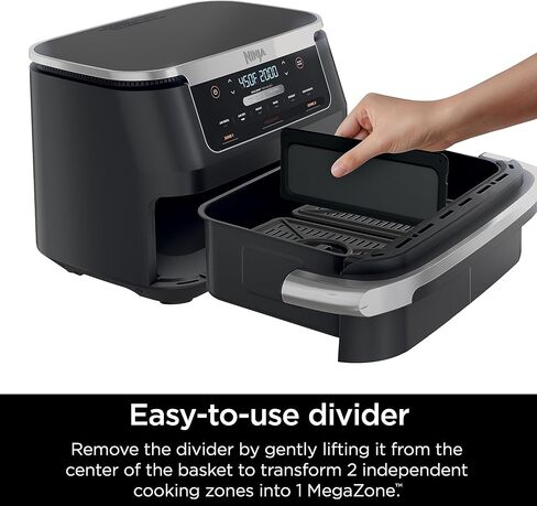 نينجا DZ302 فودي 10-كيو تي. مقلاة هوائية DualZone Smart XL 6 في 1 مع سلتين مستقلتين، مطابقة الطهي واللمسة النهائية الذكية للقلي بالهواء، والشواء بالهواء، والتحميص، والخبز، والتجفيف، والحفاظ على الدفء، أسود in Kuwait