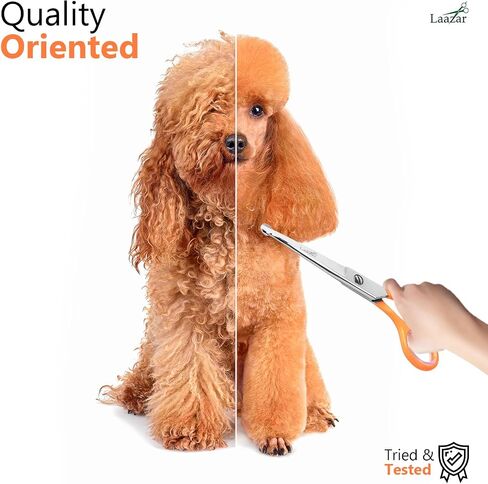 Professional Rounded Dog Scissors - Sharp Stainless Steel Blades with Colorful Handles, Safe and Easy-to-Use Pet Scissors for Long Lasting Grooming at Home in Saudi Arabia