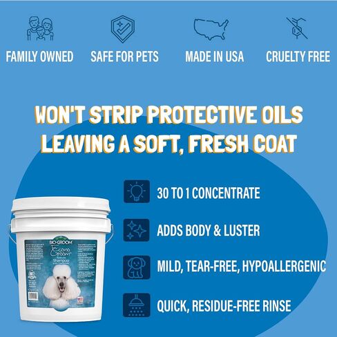 Bio-Groom Econo-Groom Tearless Dog Shampoo Concentrate – Cat & Dog Bathing Supplies, Puppy Shampoo for Gentle Skin, Cruelty-Free, Made in USA, Hypoallergenic, Tear-Free Dog Products – 1 Gallon in Saudi Arabia