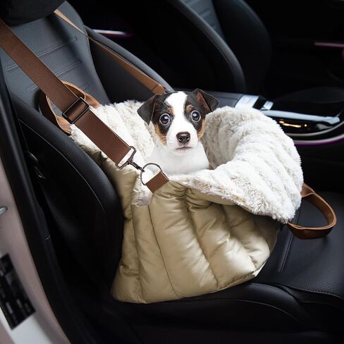 ClevaHome Small Dog Car Seat & Travel Carrier & Pet Bed, Non-Slip Booster Seat for Dogs up to 10lbs, Fashionable Pet Carrier Bag for Indoor and Outdoor in Saudi Arabia