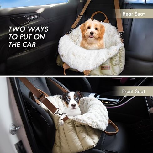 ClevaHome Small Dog Car Seat & Travel Carrier & Pet Bed, Non-Slip Booster Seat for Dogs up to 10lbs, Fashionable Pet Carrier Bag for Indoor and Outdoor in Saudi Arabia