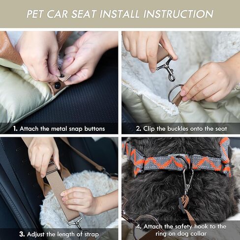ClevaHome Small Dog Car Seat & Travel Carrier & Pet Bed, Non-Slip Booster Seat for Dogs up to 10lbs, Fashionable Pet Carrier Bag for Indoor and Outdoor in Saudi Arabia