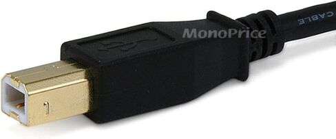 مونو برايس كابل USB 2.0 A ذكر الى B ذكر مطلي بالذهب 28/24AWG (105439)، اسود in Kuwait