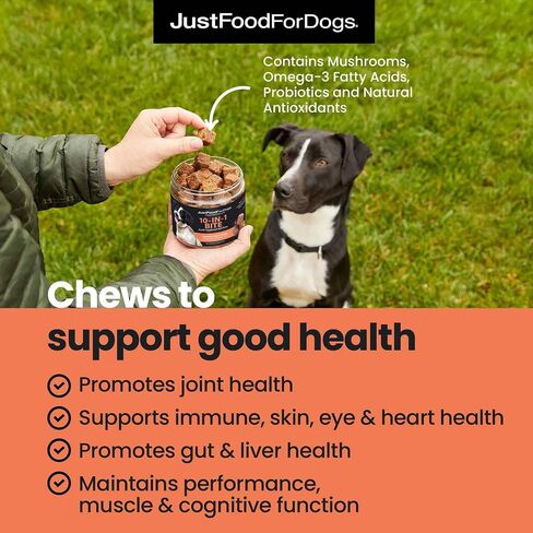 JustFoodForDogs العناية بالبشرة والحساسية، مكمل مضغ ناعم للكلاب، الحساسية الموسمية، حكة الجلد، الالتهاب، دعم المناعة - 45 قطعة in Kuwait