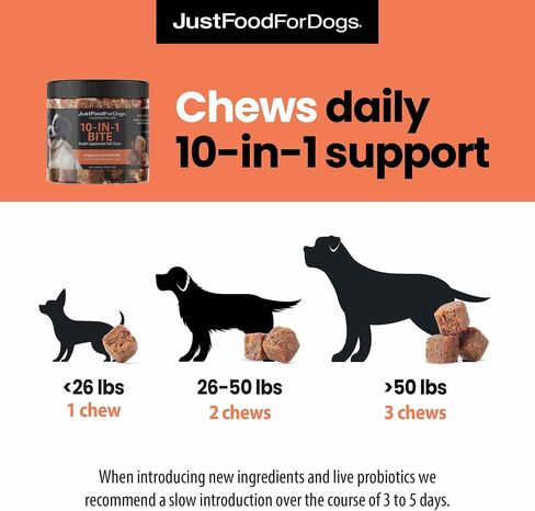 JustFoodForDogs العناية بالبشرة والحساسية، مكمل مضغ ناعم للكلاب، الحساسية الموسمية، حكة الجلد، الالتهاب، دعم المناعة - 45 قطعة in Kuwait