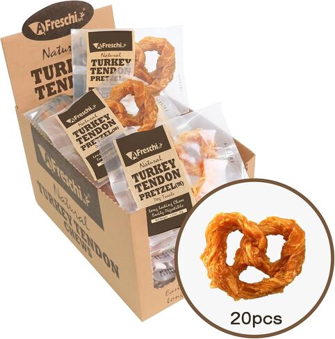 Afreschi Turkey Tendon for Dogs, Dog Treats for Signature Series, All Natural Human Grade Puppy Chew, Ingredient Sourced from USA, Hypoallergenic, Rawhide Alternative, 10 Units/Box Rope (Large) in Kuwait