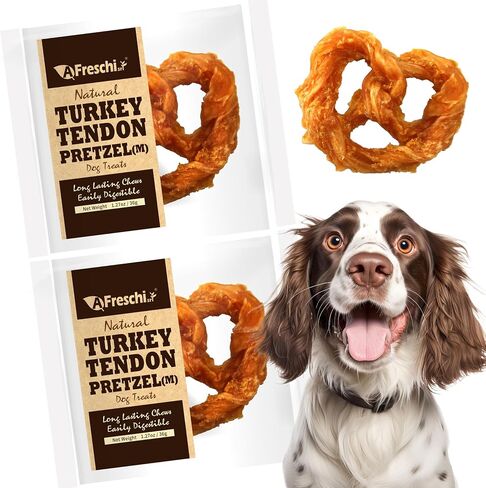 Afreschi Turkey Tendon for Dogs, Dog Treats for Signature Series, All Natural Human Grade Puppy Chew, Ingredient Sourced from USA, Hypoallergenic, Rawhide Alternative, 10 Units/Box Rope (Large) in Kuwait