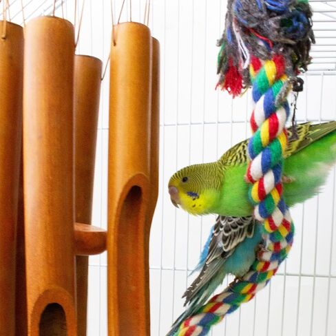 Bird Chewing Toys, Conure Wind Chimes Chewing Toy with Colorful Stick, Bird Parrot Cage Hanging Bells Toys for Conure, Budgie, Parakeet, Caique, Cockatiel, Lovebird, Finch in Saudi Arabia