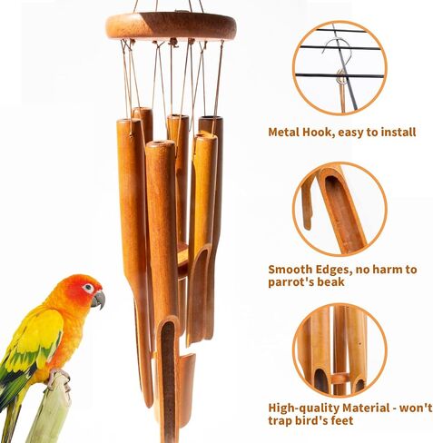 Bird Chewing Toys, Conure Wind Chimes Chewing Toy with Colorful Stick, Bird Parrot Cage Hanging Bells Toys for Conure, Budgie, Parakeet, Caique, Cockatiel, Lovebird, Finch in Saudi Arabia