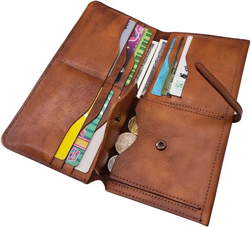 LETEULO Wallets for Women Genuine Leather Card Organizer Dip Dye Coin Purse Ladies Ultrathin Wallets in Saudi Arabia