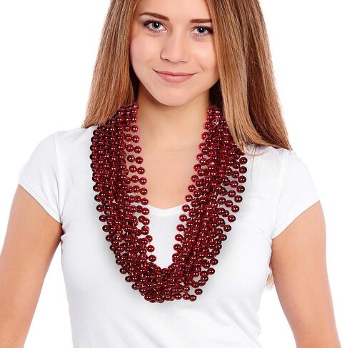 Windy City Novelties 12-Pack Mardi Gras 33" inch Necklace | Shiny Purple-Green-Gold Beads for Tossing in Saudi Arabia