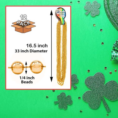 Windy City Novelties 12-Pack Mardi Gras 33" inch Necklace | Shiny Purple-Green-Gold Beads for Tossing in Saudi Arabia