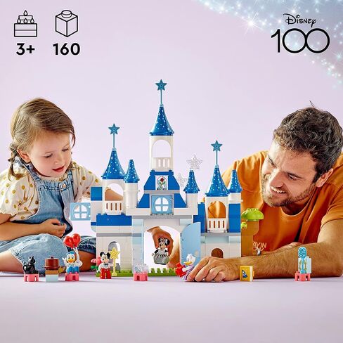 ليجو دوبلو ديزني 100 3 في 1 ماجيك كاسل 10998، مجموعة بناء للعب العائلي مع 5 شخصيات ديزني بما في ذلك ميكي ماوس والأصدقاء، مجموعة عيد الميلاد ديزني للأطفال والأطفال الصغار من سن 3 سنوات فما فوق in Saudi Arabia