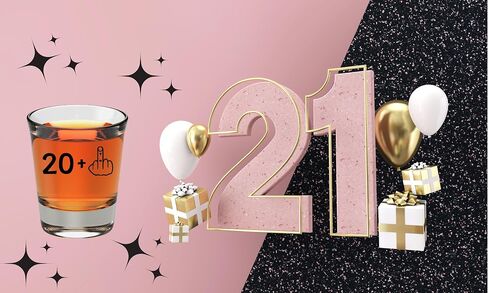 زجاج طلقة عيد الميلاد الحادي والعشرون - 21 + هدايا عيد ميلاد مضحكة للإصبع الأوسط له أو لها - زينة عيد ميلاد سخيفة للرجال والنساء والابنة والأخت وأفضل صديق وزميل العمل - كوب واحد وعشرون لعيد الميلاد in Kuwait