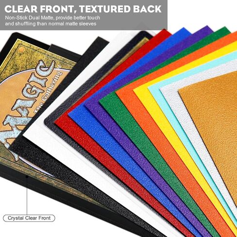 600CT MTG Card Sleeves, Katomula Clear Front Textured Back Card Sleeve Deck Card Protectors, Standard Size Card Sleeves for Sports Cards, Game Card in Saudi Arabia