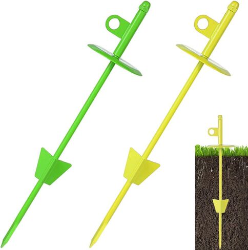 Dog Tie Out Stake-2Pack Heavy Duty Dog Stake for Large Dogs up to 200 lbs, Outdoor Anti-Rust Ground Anchor Dog Stake for Beach and Camping,360° Swivel Dog Anchor Use (2Park Black+Orange) in Saudi Arabia