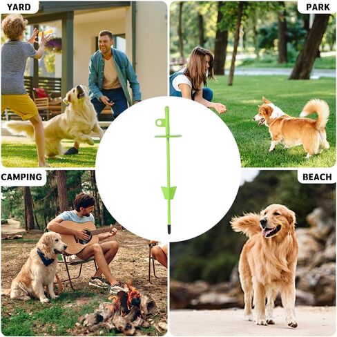 Dog Tie Out Stake-2Pack Heavy Duty Dog Stake for Large Dogs up to 200 lbs, Outdoor Anti-Rust Ground Anchor Dog Stake for Beach and Camping,360° Swivel Dog Anchor Use (2Park Black+Orange) in Saudi Arabia
