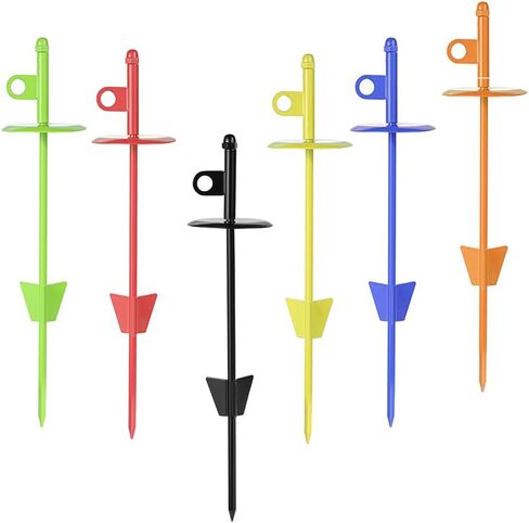 Dog Tie Out Stake-2Pack Heavy Duty Dog Stake for Large Dogs up to 200 lbs, Outdoor Anti-Rust Ground Anchor Dog Stake for Beach and Camping,360° Swivel Dog Anchor Use (2Park Black+Orange) in Saudi Arabia