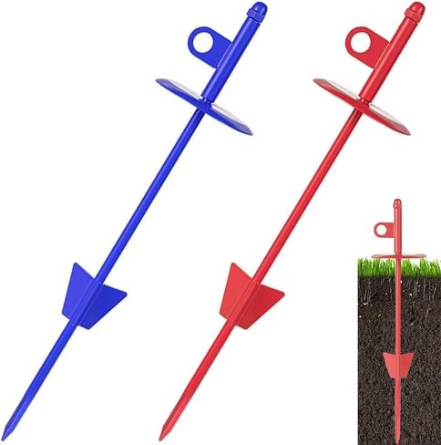 Dog Tie Out Stake-2Pack Heavy Duty Dog Stake for Large Dogs up to 200 lbs, Outdoor Anti-Rust Ground Anchor Dog Stake for Beach and Camping,360° Swivel Dog Anchor Use (2Park Black+Orange) in Saudi Arabia