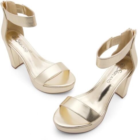 Shoe Land Womens SL-Cutesy Platform Heels Chunky Block High Heeled Sandals Open Toe Ankle Strappy Dress Pump Party Shoes in Kuwait