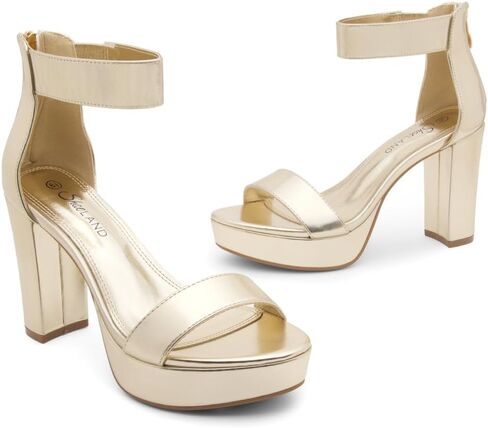 Shoe Land Womens SL-Cutesy Platform Heels Chunky Block High Heeled Sandals Open Toe Ankle Strappy Dress Pump Party Shoes in Kuwait