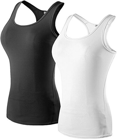 Women's Fitness Fast Dry Compression Running Sleeveless Athletic Tank Top 2/3 Packs in Kuwait
