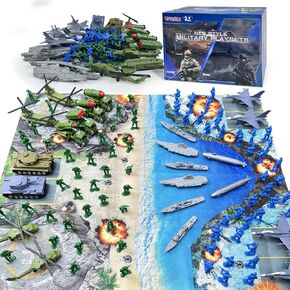 TALGIC Army Men Toys Large Battle Playset-Set Includes Army Men Action Figures, Military Battle Mat, Tanks, Helicopters, Jep, Ambulance, Trucks, Cannon, Tents (120 PCS) in Kuwait