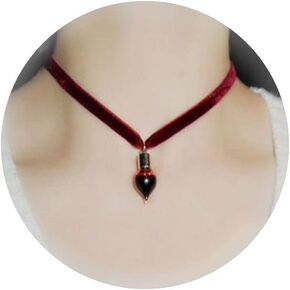 Long tiantian Vampire Blood Vial Necklace Halloween Blood Vial Choker for Women Vampire Accessories Cosplay
