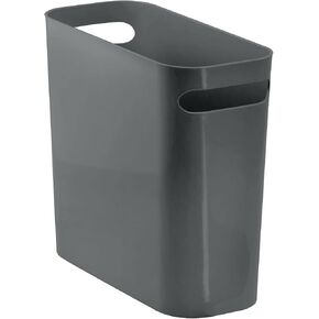 mDesign Plastic Small Trash Can, 1.5 Gallon/5.7-Liter Wastebasket, Narrow Garbage Bin with Handles for Bathroom, Laundry, Home Office - Holds Waste, Recycling, 10" High, Aura Collection, Merlot Red in Saudi Arabia