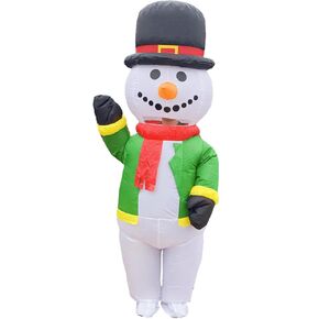 Tangcii Inflatable Christmas Costume Adult Funny Blow Up Halloween Inflatable Gingerbread Man Tree Costumes Snowman Suit in Kuwait