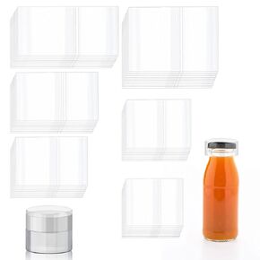 Tanstic 1250Pcs PVC Clear Perforated Shrink Band for Jars, 5 Sizes Heat Shrink Wrap Bands Shrink Seal Bands for Bottles Jars Seal (250Pcs of Each Size)
