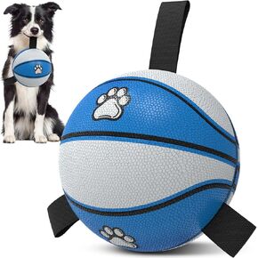 Dog Football Dog Toys - Durable Dog Balls Superbowl Football Party Decorations Favor, Outdoor Dog Toys, Summer Dog Water Toy, Herding Ball, Puppy Dog Birthday Gifts, Blue Gray (8 Inch)